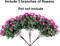 Artificial Outdoor Flowers – 3 Large Bundles of Faux Silk Fuchsia Camellia Plants, UV-Resistant, Realistic for Planters, Porch, Patio, Balcony, Garden & Home Decor